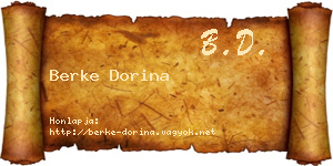 Berke Dorina névjegykártya